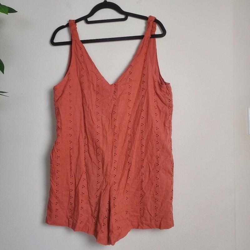 New Wishlist Apparel Rust Orange Brick Sleeveless Romper Womens Size Medium