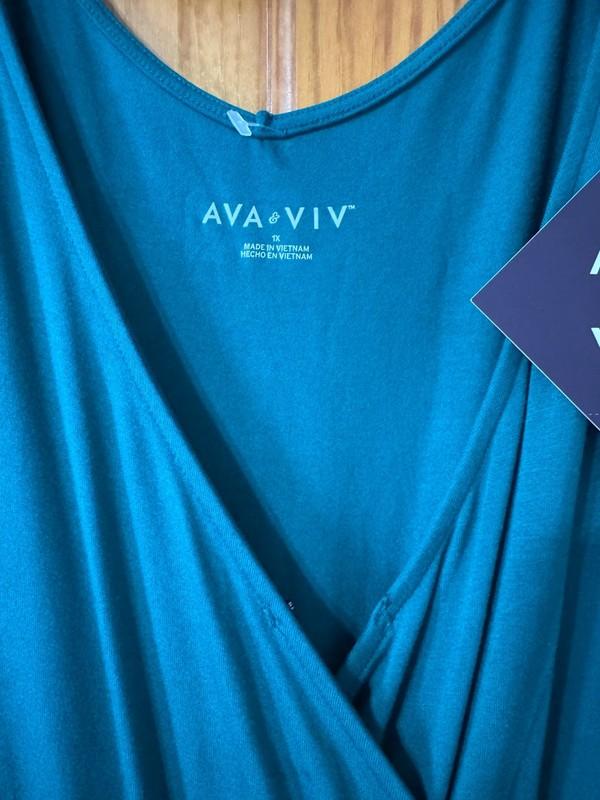 New With Tags Ava & Viv Teal Cotton Jumpsuit Size 1X