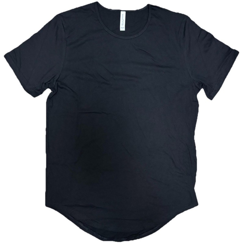New Women Juniors Solid Black Plain Tee Shirt T-Shirt Top Size Large L No Logo