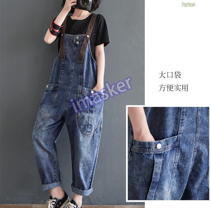 New Women Loose Straps Bib Overall Denim Pants Casual Jumpsuit Playsuit Trousers