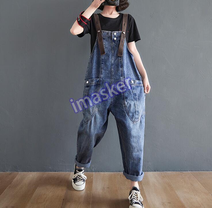 New Women Loose Straps Bib Overall Denim Pants Casual Jumpsuit Playsuit Trousers