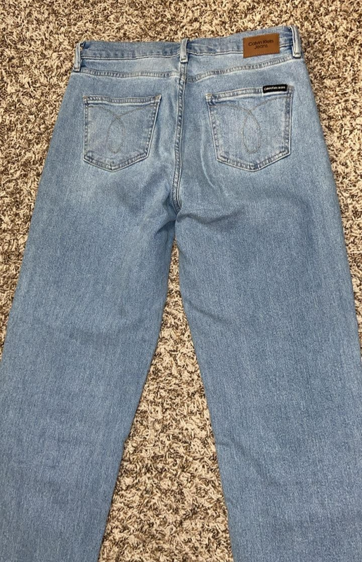 New Women’s Calvin Klein Wide Leg Jeans Size 10 Light Blue (E1/1)