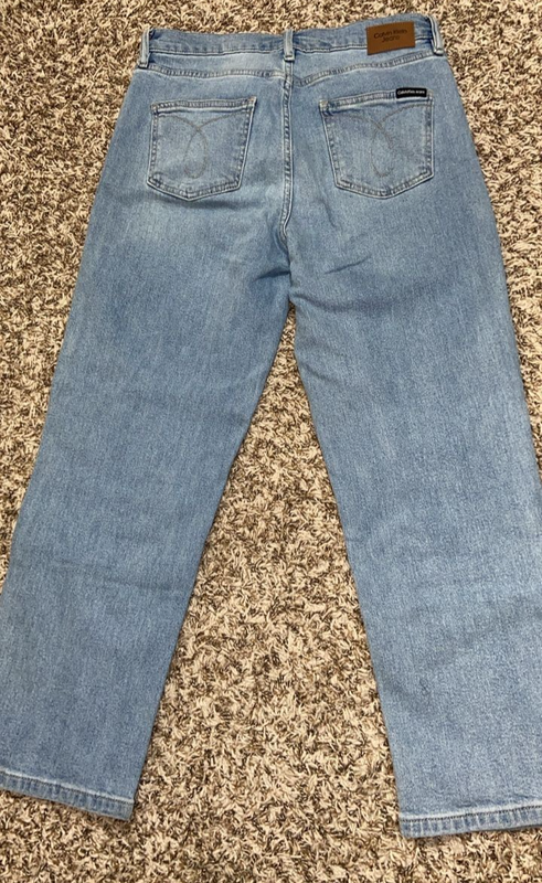 New Women’s Calvin Klein Wide Leg Jeans Size 10 Light Blue (E1/1)