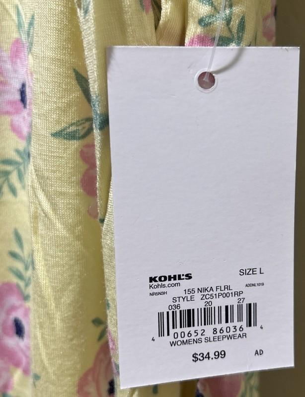 NEW Women's Croft And Barrow Sleepwear Pajama Set Size Large Nika Floral