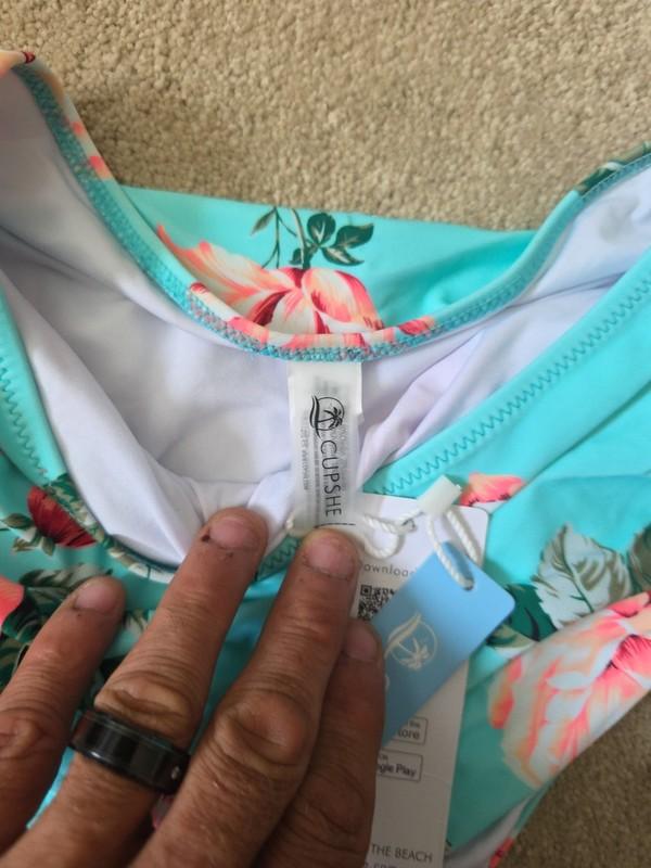 New Women's CUPSHE Floral High Waisted Bikini Bottom Size Medium