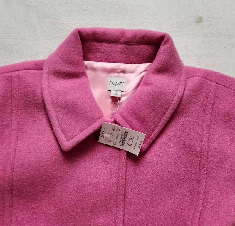 New Women's J Crew Factory Wool-blend Lady Day Coat In Dusty Bloom Pink