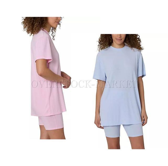 NEW WOMEN'S LOFT 2 PC SOFT KNIT BIKE SHORT SLEEP SET RIBBED OR SMOOTH VARIETY