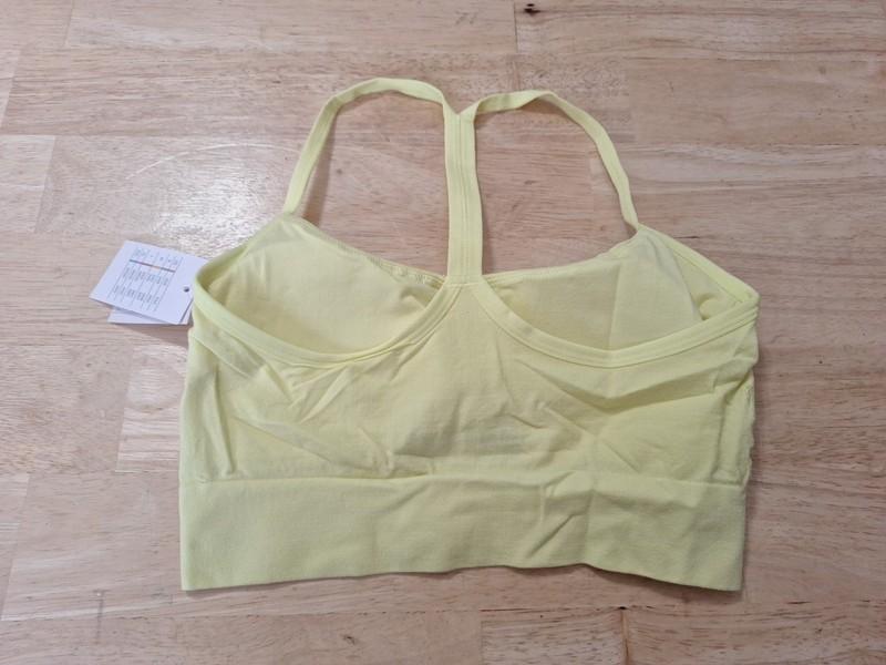 New Women’s Size Medium Lightly Linend Racerback Bralette Yellow By Auden