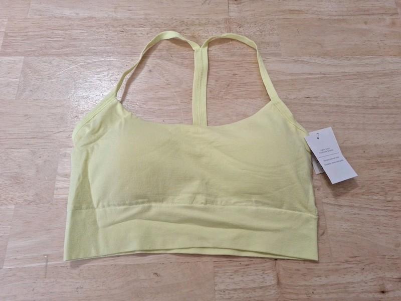 New Women’s Size Medium Lightly Linend Racerback Bralette Yellow By Auden