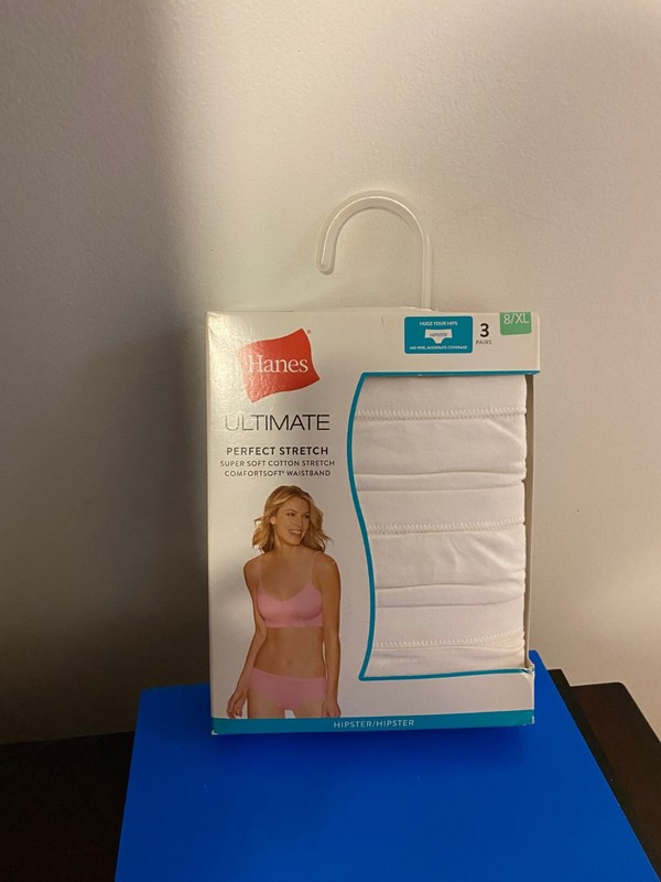 NEW WOMEN'S SIZE XL (8) HANES ULTIMATE COTTON STRETCH HIPSTER UNDERWEAR 3-PACK