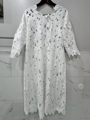 New Women’s White Long Floral Beach Cover Up Dress One Size