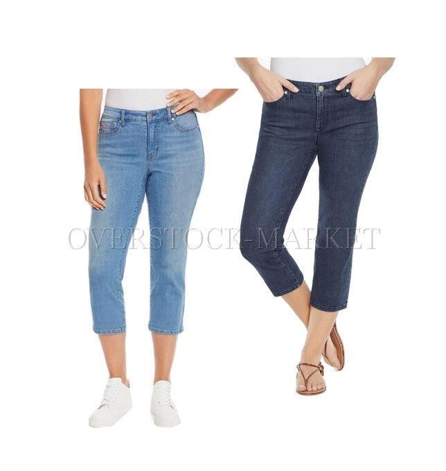 NEW WOMENS NINE WEST JEANS RELAXED LEG SOFT TOUCH DENIM CHRYSTIE CAPRI VARIETY