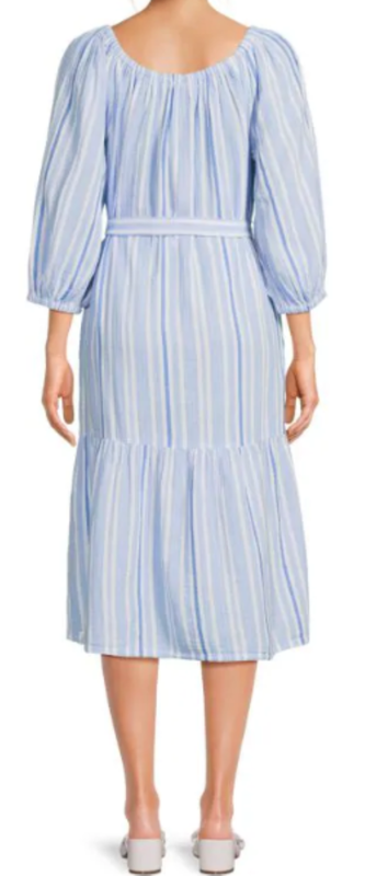 NEW Womens Size XL Tommy Bahama Villa Solstice Striped Tie Waist Midi Dress $178