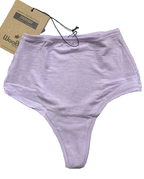 New Woolly Women’s 95% Merino Wool High Waisted Thong Lilac Small