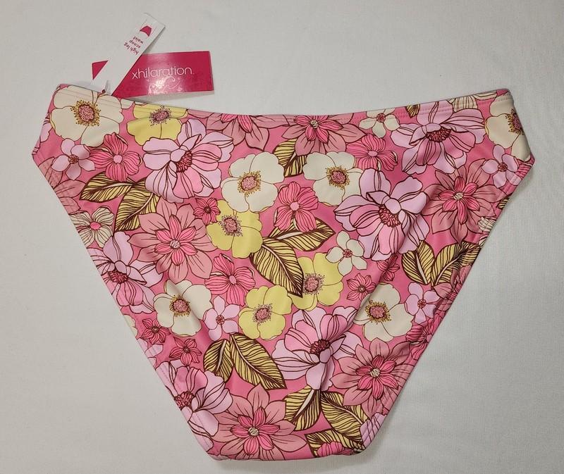 NEW Xhilaration Woman Pink Floral Bottom High Leg Scoop Waist Size M