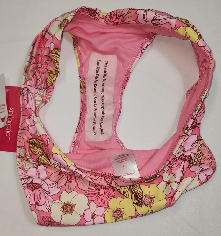 NEW Xhilaration Woman Pink Floral Bottom High Leg Scoop Waist Size M