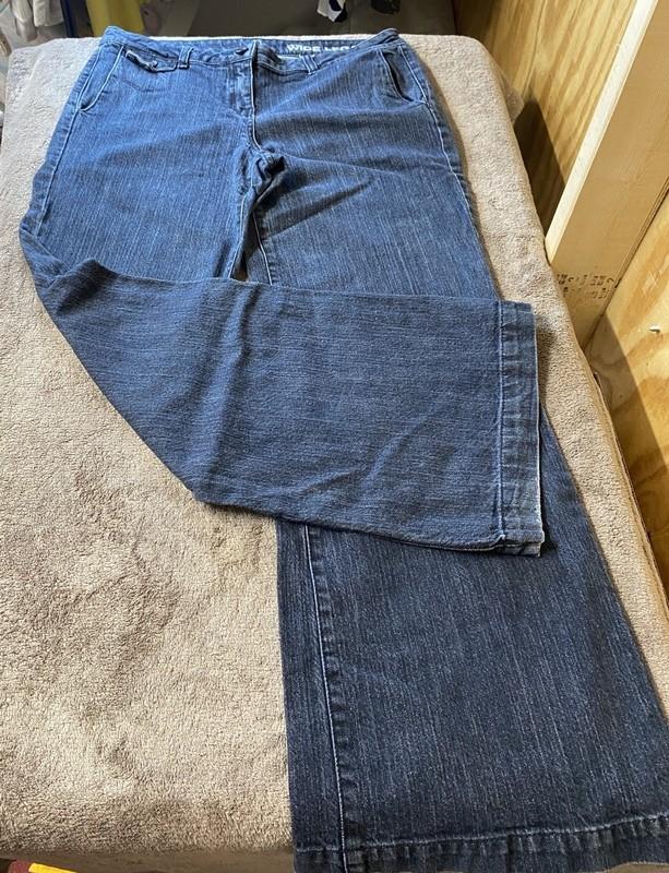 New York Co Women's Jeans Size 12 Wide Leg Blue Denim Low Rise Flare Leg