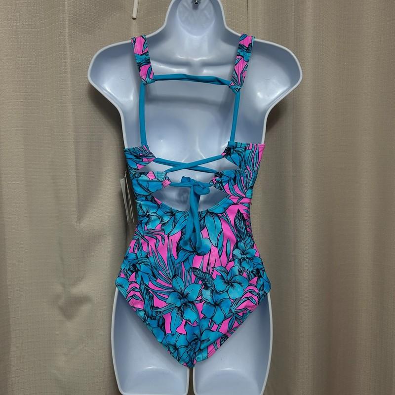 Next By Athena Luau Scoop Neck One Piece Swimsuit Women's Size XS Floral NWT