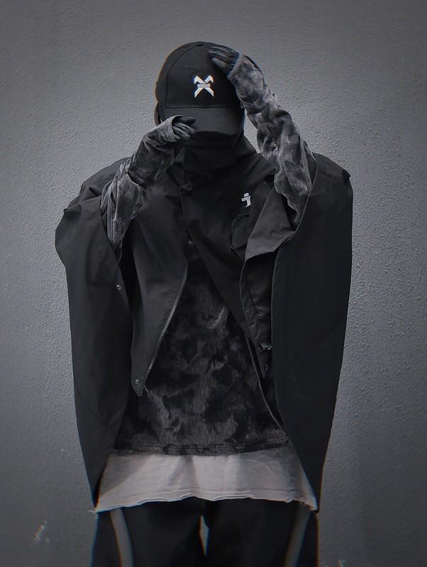 Niepce Unisex I-Tech Poncho Japanese Techwear Hooded Cape Jacket