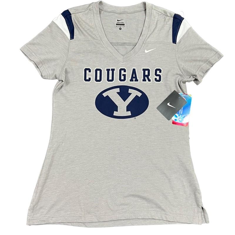 Nike BYU Cougars T Shirt Womens Brigham Young Tee V-Neck Cap Sleeve MSRP $35