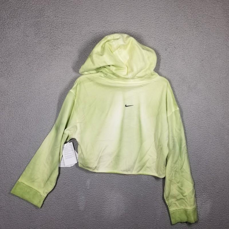 Nike Fleece Hoodie Yoga Luxe Womens XS Lemon Twist Pullover DN3711-736 Crop $90
