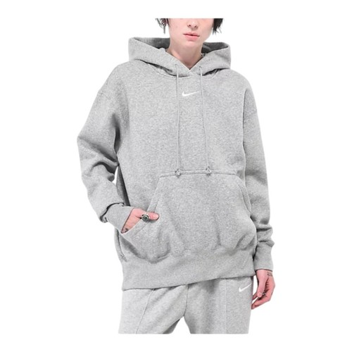 Nike Sportswear Gray Fleece Womens Oversized Pullover Hoodie Sz Small DQ5860-063