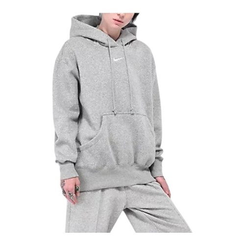 Nike Sportswear Gray Fleece Womens Oversized Pullover Hoodie Sz Small DQ5860-063