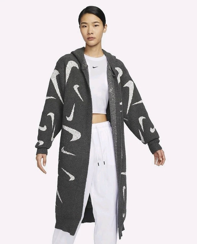 Nike Sportswear Phoenix Cozy Bouclé Long Knit Cardigan Size S FD4282 254