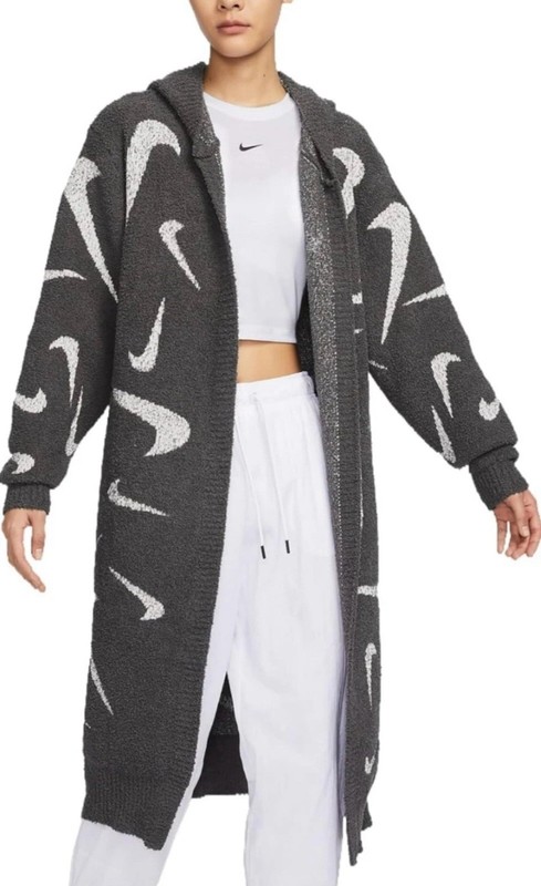 Nike Sportswear Phoenix Cozy Bouclé Long Knit Cardigan Size S FD4282 254
