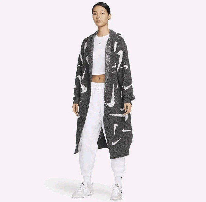 Nike Sportswear Phoenix Cozy Bouclé Long Knit Cardigan Size S FD4282 254