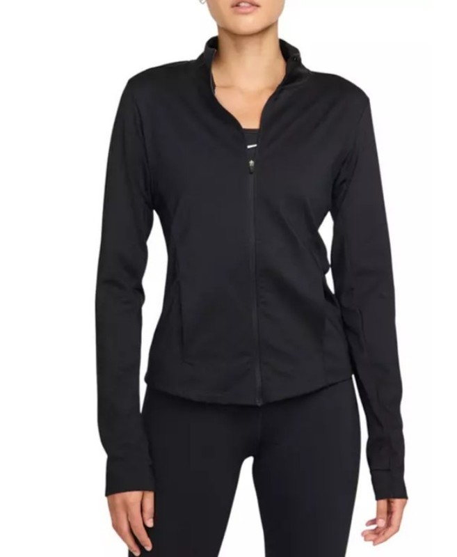 Nike Women's One Dri-Fit Full Zip Midlayer Jacket Sz Medium Black SHIP