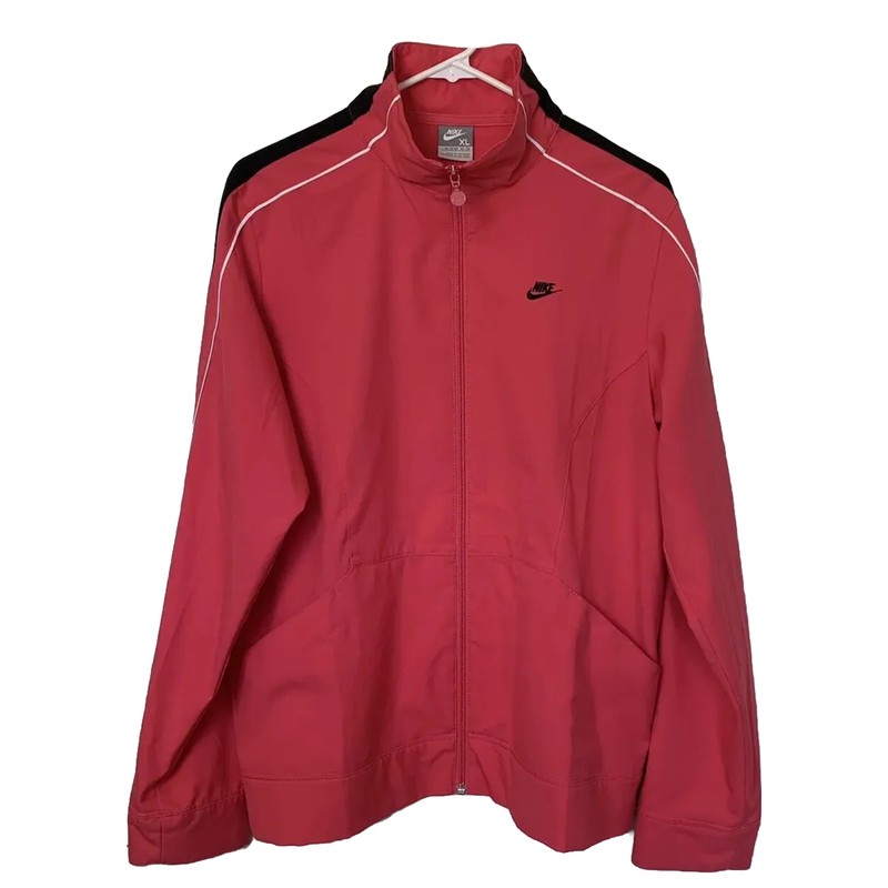 Nike Women’s XL Pink Lightweight Windbreaker Full Zip Up Mock Neck Jacket