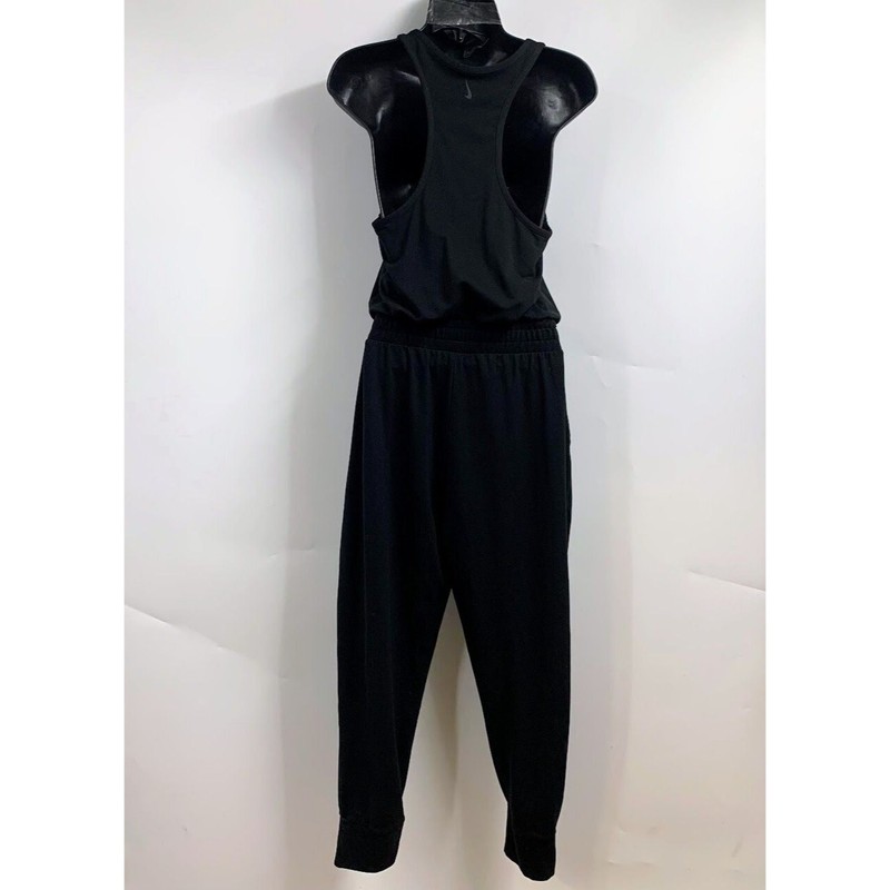 Nike Women's Yoga Sleeveless Stretch Black Cj5280 010 Jumpsuit Size Small