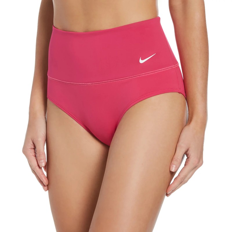 NIKE WOMENS ESSENTIAL HIGH WAIST BOTTOM SWIMSUIT PINK PRIME SIZE XL $56