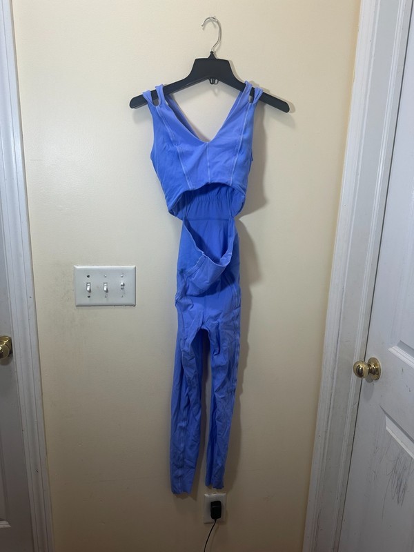 Nike Yoga Lux Dri-Fit Jumpsuit Women's XS Purple Sleeveless DD5525-478 S450