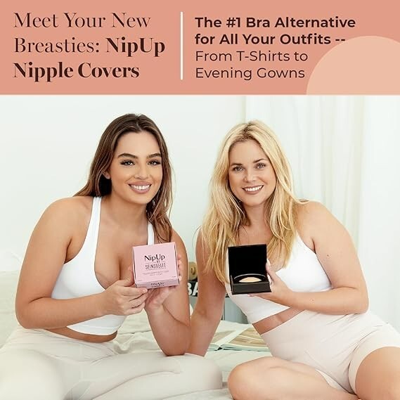 NipUp Silicone Nipple Covers - Set Of 4 Reusable Nipple Pasties + Travel Bag