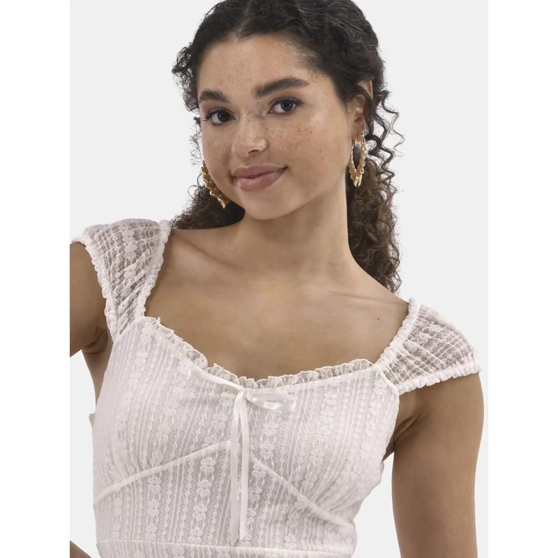 No Boundaries Juniors Lace Mini Dress Winter White NEW WITH TAG