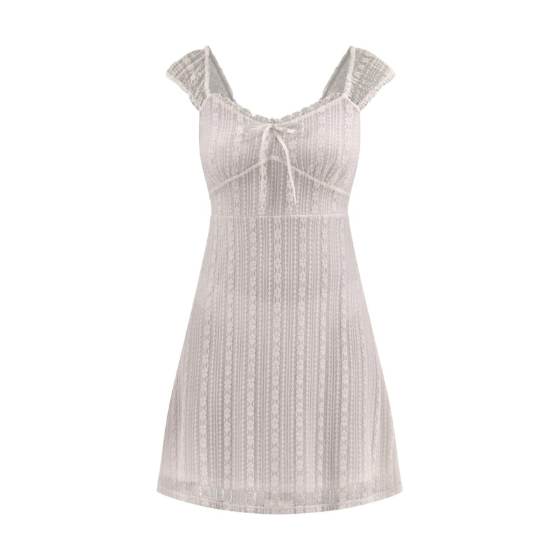 No Boundaries Juniors Lace Mini Dress Winter White NEW WITH TAG