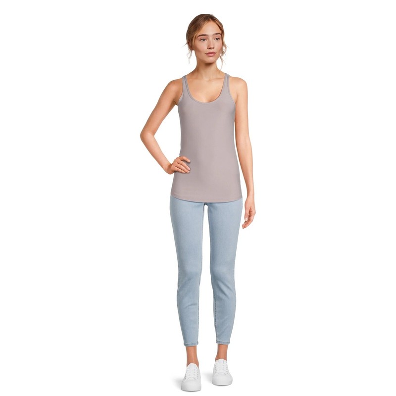 No Boundaries Juniors Scoop Tank Top Size XXL (19) Grey Crystal Super Soft NWT