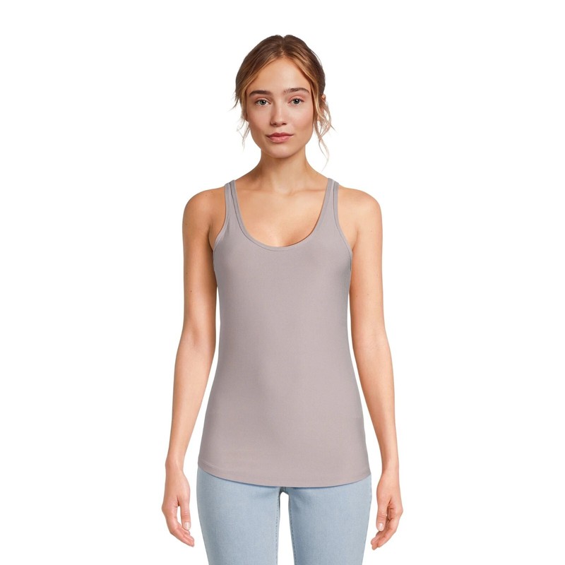 No Boundaries Juniors Scoop Tank Top Size XXL (19) Grey Crystal Super Soft NWT