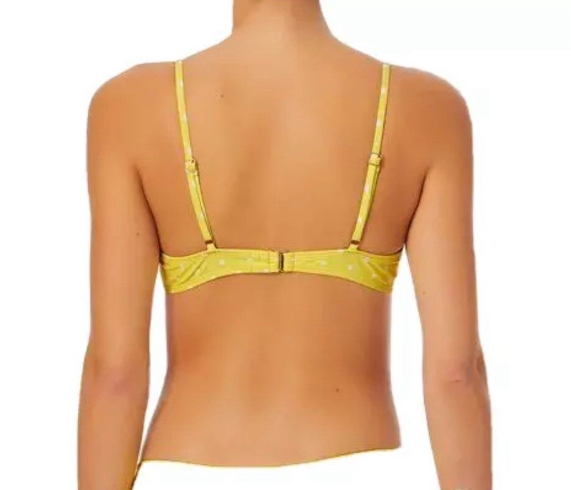No Boundaries Polka Dot Bikini Top Yellow Size S (3-5)