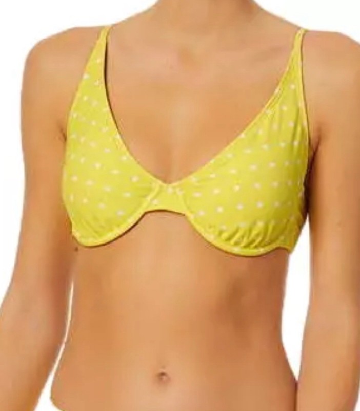 No Boundaries Polka Dot Bikini Top Yellow Size S (3-5)