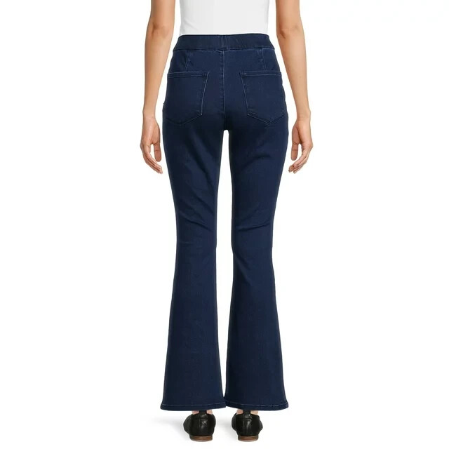 NO BOUNDARIES - SIZE: S (3-5) - Dark Wash Seamed Pull-On Flare Jeggings - NEW