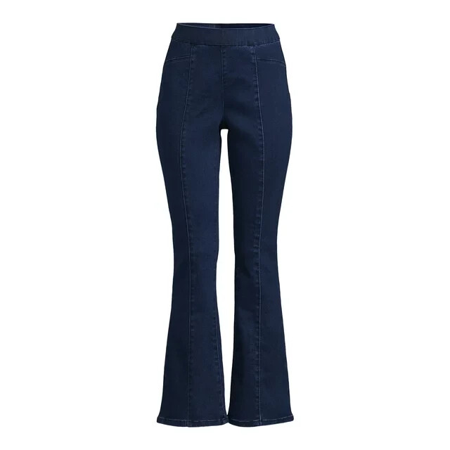 NO BOUNDARIES - SIZE: S (3-5) - Dark Wash Seamed Pull-On Flare Jeggings - NEW