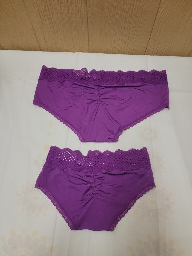 No Boundaries Women Panty Hipster Micro Lace Purple Wish Print CHOOSE SIZE NWT