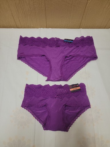 No Boundaries Women Panty Hipster Micro Lace Purple Wish Print CHOOSE SIZE NWT