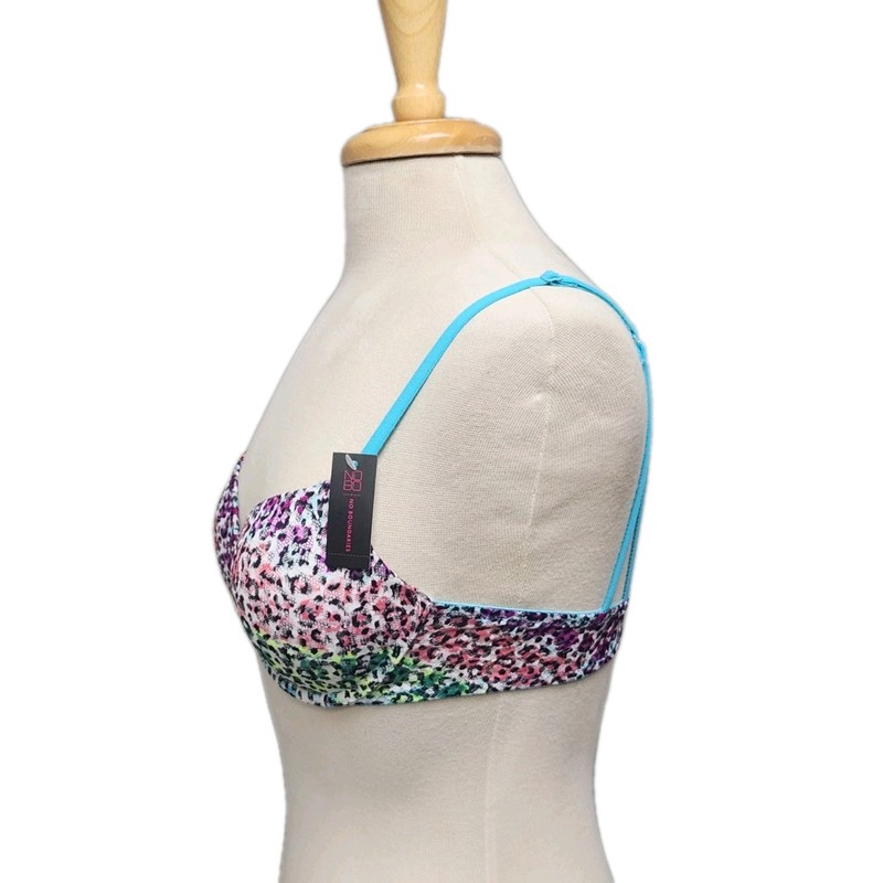 No Boundaries Women's Allover Lace Convertible Push Up Bra Size 32B Animal Print