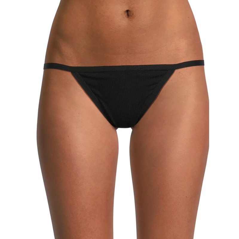 No Boundaries Women's Cotton String Bikini Panties Size 2XL Black