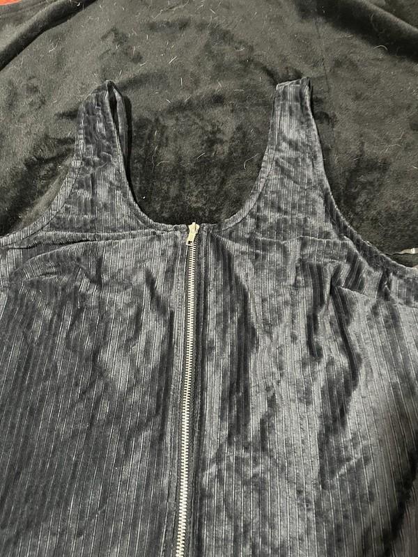 No Boundaries Women's Jumper Dark Grey Velvet Big Zipper NWT