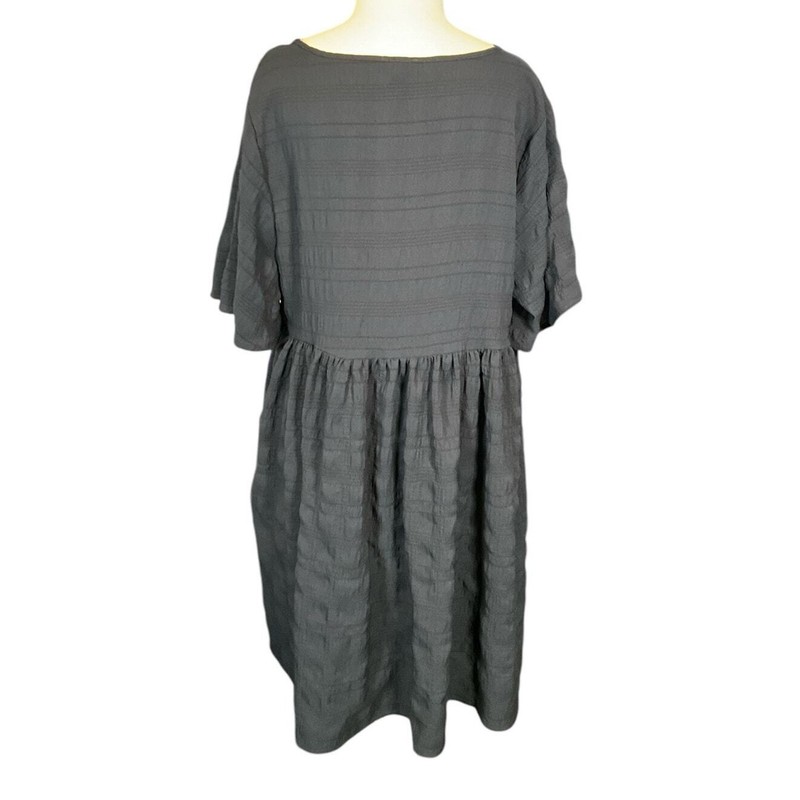 Nordstrom Rack Textured Babydoll Tunic Cover-Up Dress Navy Blue Short Small NWT